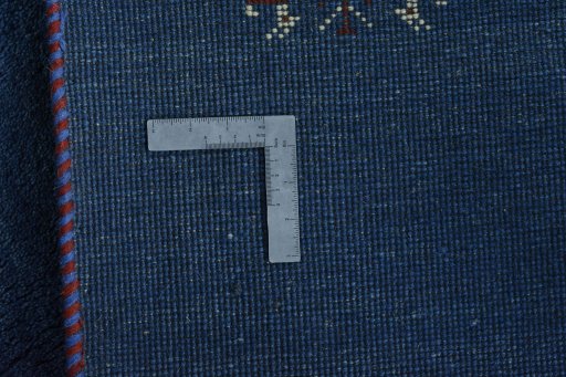 Close-up detail of New Persian Gabbeh rug from Iran / Persia showing Wool weave
