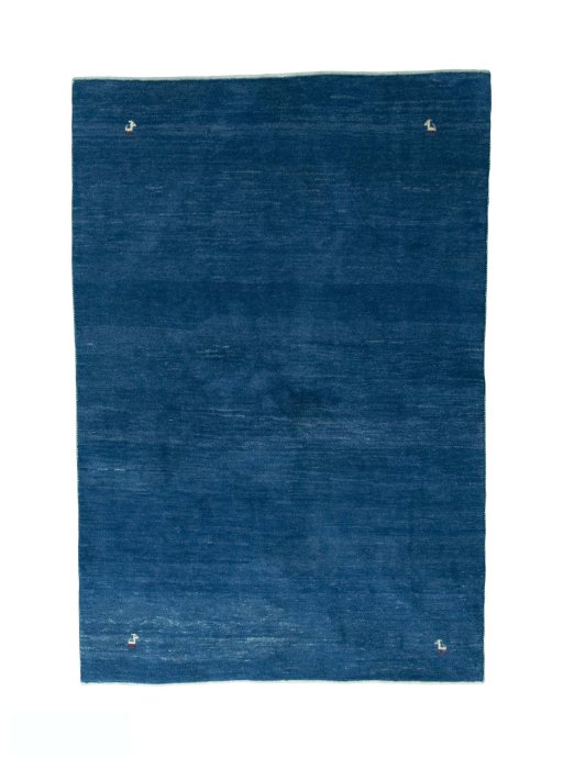 Full view of New Persian Gabbeh rug from Iran / Persia, 215 × 145 cm in Blue tones