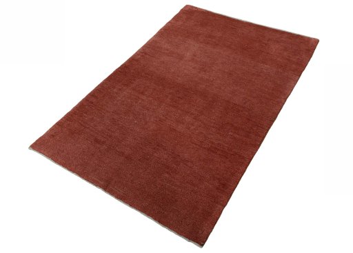 Corner detail of New Persian Gabbeh rug showing border pattern and Wool pile