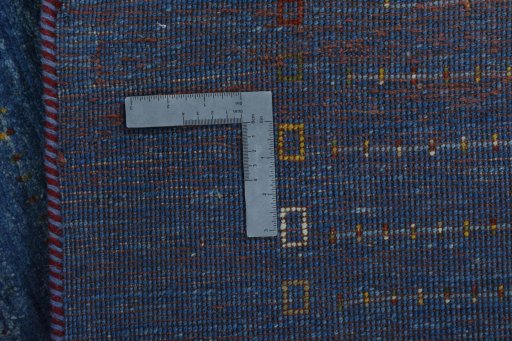 Close-up detail of New Persian Gabbeh rug from Iran / Persia showing Wool weave