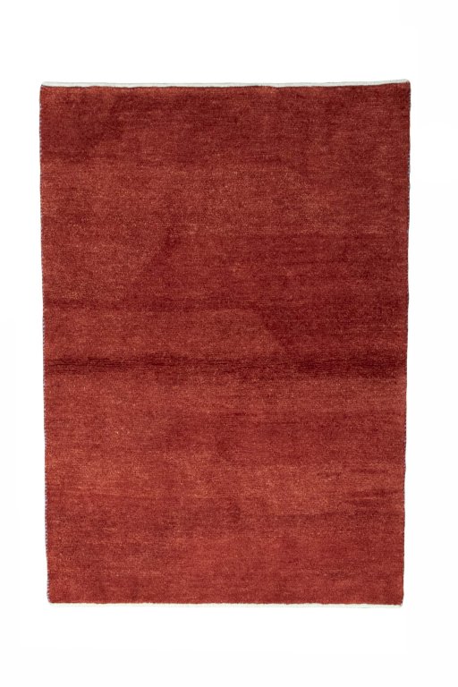 Full view of New Persian Gabbeh rug from Iran / Persia, 147 × 103 cm in Red tones