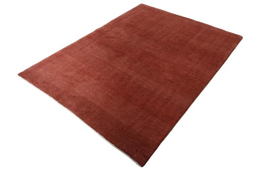 Corner detail of New Persian Gabbeh rug showing border pattern and Wool pile