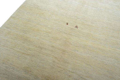 Backside of handmade New Persian Gabbeh rug showing knot structure and weave density