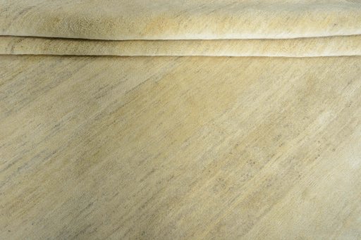 Full view of New Persian Gabbeh rug from Iran / Persia, 301 × 250 cm in Beige tones