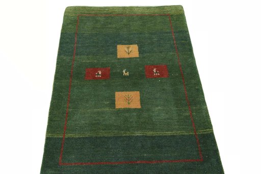 Surface texture of New Persian Gabbeh rug with natural Wool and intricate pattern