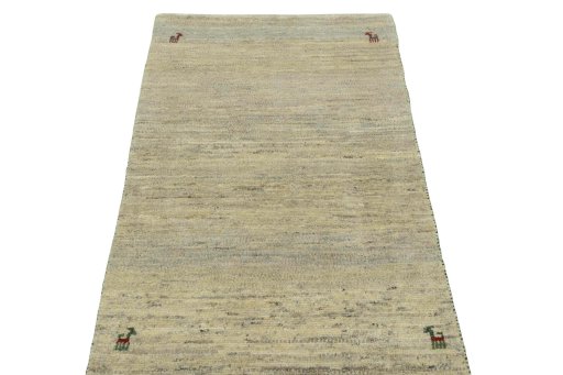 Surface texture of New Persian Gabbeh rug with natural Wool and intricate pattern