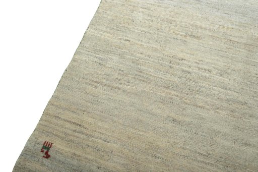 Backside of handmade New Persian Gabbeh rug showing knot structure and weave density