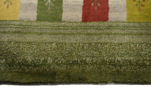 Central medallion detail of New Persian Gabbeh rug from Iran / Persia