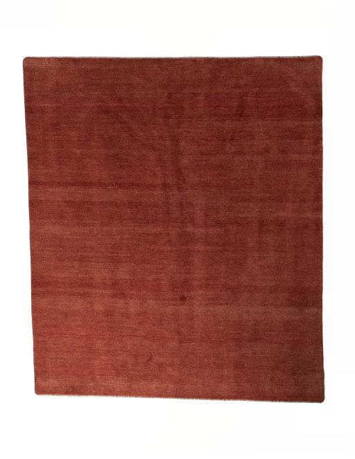 Full view of New Persian Gabbeh rug from Iran / Persia, 298 × 257 cm in Red tones