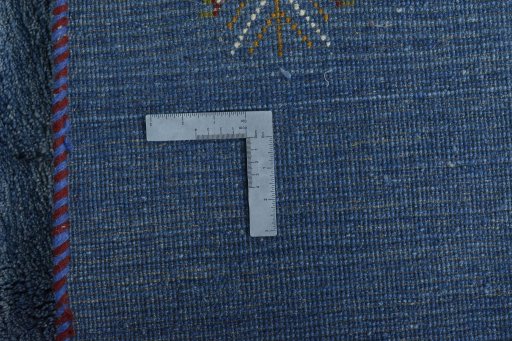 Close-up detail of New Persian Gabbeh rug from Iran / Persia showing Wool weave