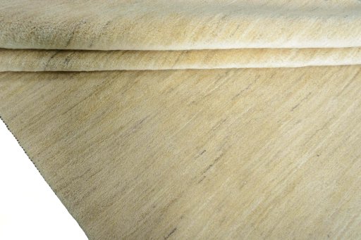 Full view of New Persian Gabbeh rug from Iran / Persia, 301 × 198 cm in Beige tones