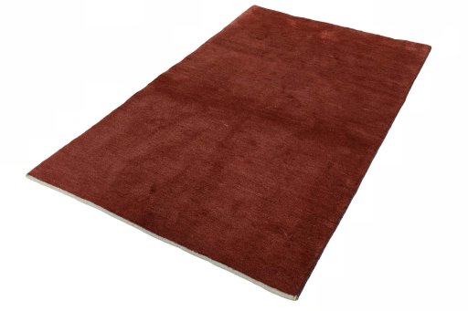 Corner detail of New Persian Gabbeh rug showing border pattern and Wool pile