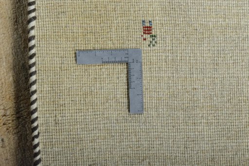 Close-up detail of New Persian Gabbeh rug from Iran / Persia showing Wool weave