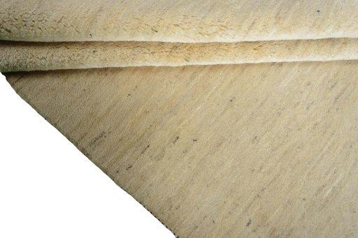 Full view of New Persian Gabbeh rug from Iran / Persia, 255 × 170 cm in Beige tones