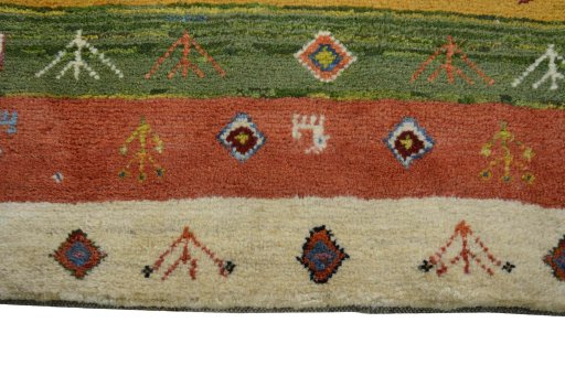 Central medallion detail of New Persian Gabbeh rug from Iran / Persia