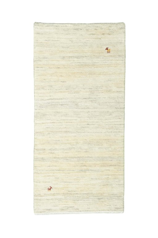 Full view of New Persian Gabbeh rug from Iran / Persia, 146 × 71 cm in Beige tones