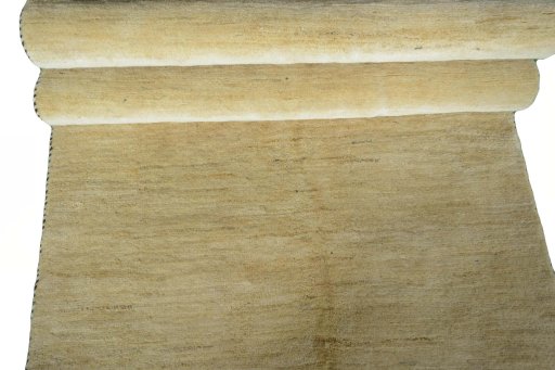 Full view of New Persian Gabbeh rug from Iran / Persia, 302 × 98 cm in Beige tones