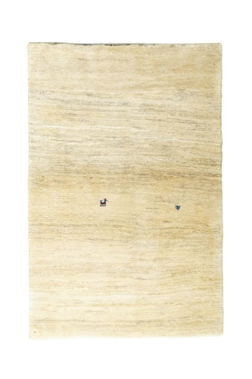 Full view of New Persian Gabbeh rug from Iran / Persia, 153 × 101 cm in Beige tones