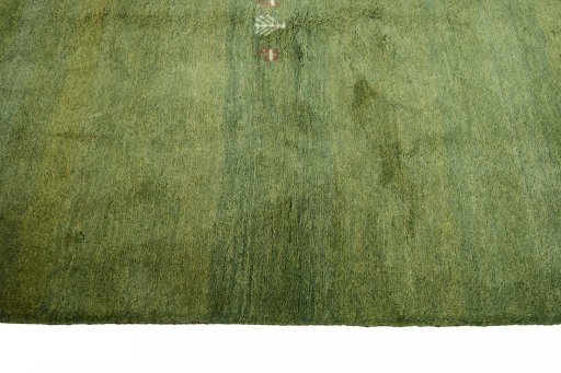 Close-up detail of New Persian Gabbeh rug from Iran / Persia showing Wool weave