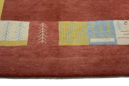 Central medallion detail of New Persian Gabbeh rug from Iran / Persia