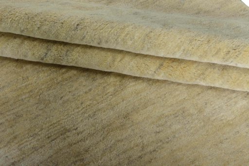 Full view of New Persian Gabbeh rug from Iran / Persia, 251 × 174 cm in Beige tones