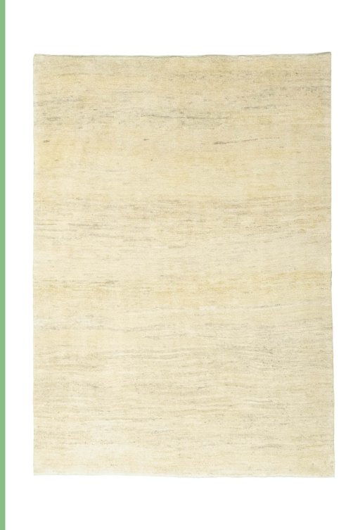 Full view of New Persian Gabbeh rug from Iran / Persia, 235 × 168 cm in Beige tones