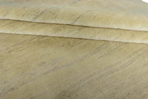 Full view of New Persian Gabbeh rug from Iran / Persia, 235 × 168 cm in Beige tones