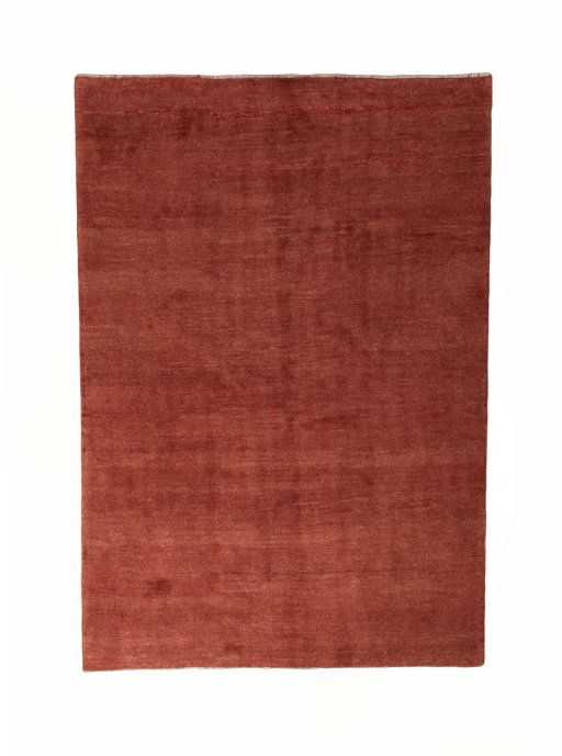 Full view of New Persian Gabbeh rug from Iran / Persia, 253 × 176 cm in Red tones