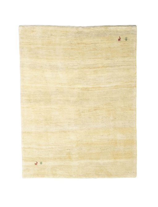Full view of New Persian Gabbeh rug from Iran / Persia, 201 × 153 cm in Beige tones