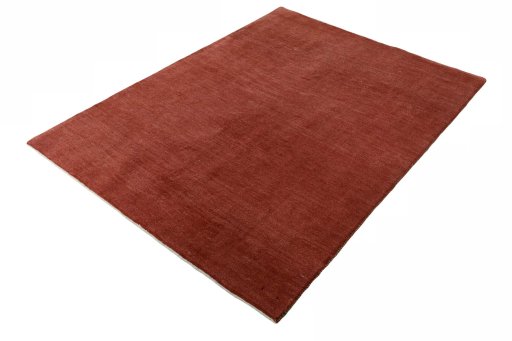 Corner detail of New Persian Gabbeh rug showing border pattern and Wool pile