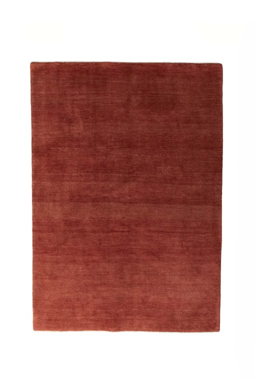 Full view of New Persian Gabbeh rug from Iran / Persia, 245 × 173 cm in Red tones