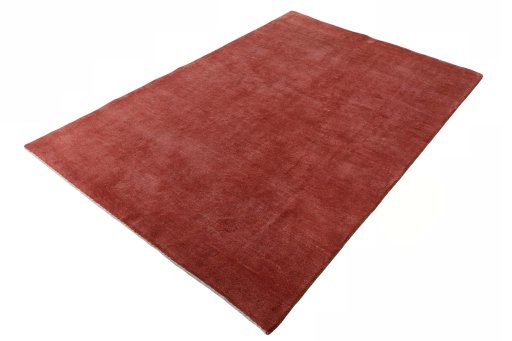 Corner detail of New Persian Gabbeh rug showing border pattern and Wool pile