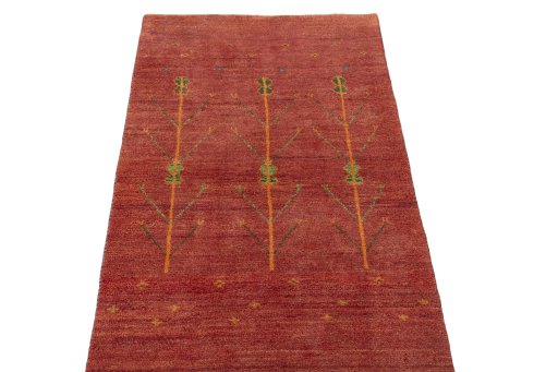 Surface texture of New Persian Gabbeh rug with natural Wool and intricate pattern