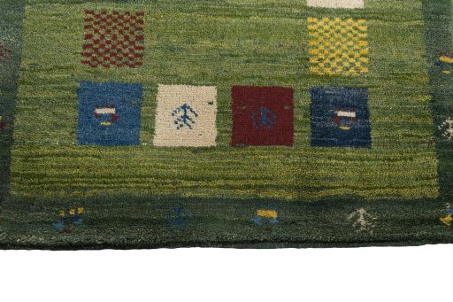 Central medallion detail of New Persian Gabbeh rug from Iran / Persia