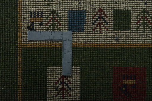 Close-up detail of New Persian Gabbeh rug from Iran / Persia showing Wool weave