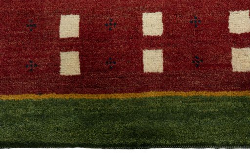 Central medallion detail of New Persian Gabbeh rug from Iran / Persia