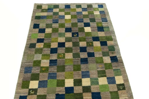 Surface texture of New Persian Gabbeh rug with natural Wool and intricate pattern