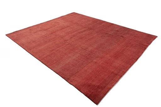Corner detail of New Persian Gabbeh rug showing border pattern and Wool pile