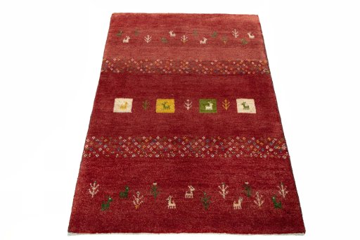 Surface texture of New Persian Gabbeh rug with natural Wool and intricate pattern