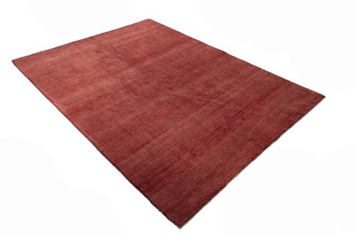 Corner detail of New Persian Gabbeh rug showing border pattern and Wool pile