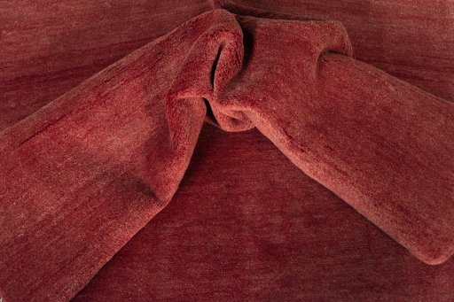 Full view of New Persian Gabbeh rug from Iran / Persia, 235 × 173 cm in Red tones