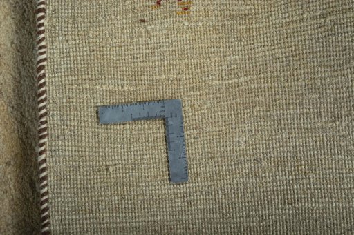 Close-up detail of New Persian Gabbeh rug from Iran / Persia showing Wool weave