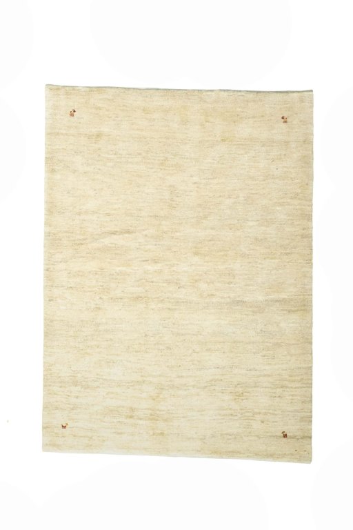 Full view of New Persian Gabbeh rug from Iran / Persia, 270 × 200 cm in Beige tones