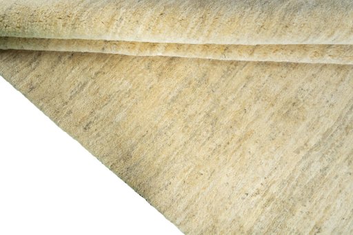 Full view of New Persian Gabbeh rug from Iran / Persia, 270 × 200 cm in Beige tones
