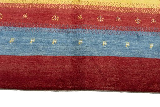 Central medallion detail of New Persian Gabbeh rug from Iran / Persia