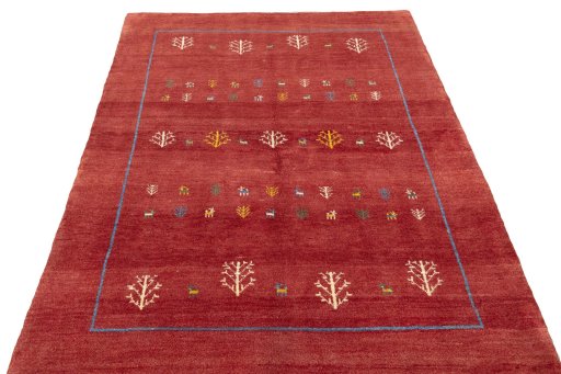 Surface texture of New Persian Gabbeh rug with natural Wool and intricate pattern