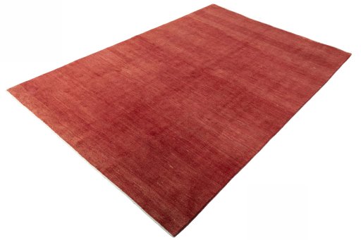 Corner detail of New Persian Gabbeh rug showing border pattern and Wool pile