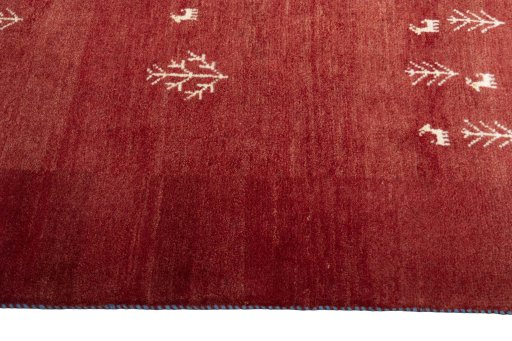 Close-up detail of New Persian Gabbeh rug from Iran / Persia showing Wool weave