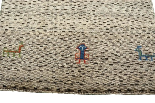 Central medallion detail of 2000s Persian Gabbeh rug from Iran / Persia