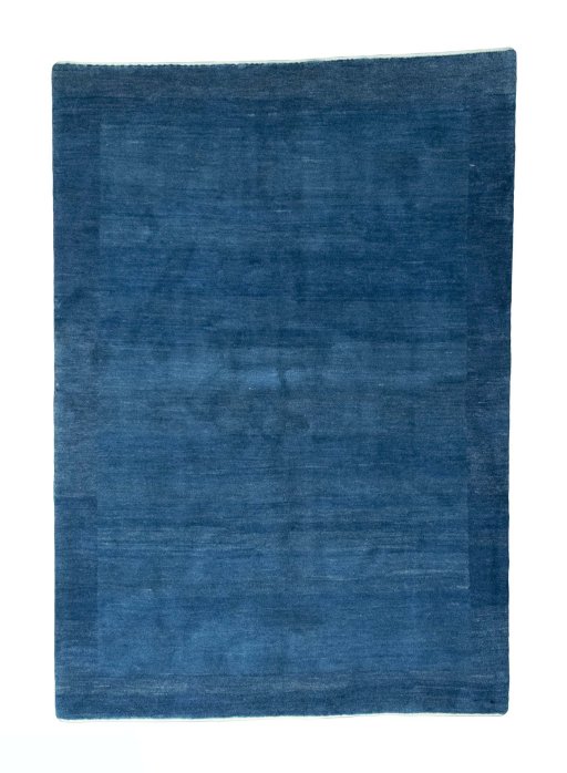 Full view of New Persian Gabbeh rug from Iran / Persia, 240 × 167 cm in Blue tones